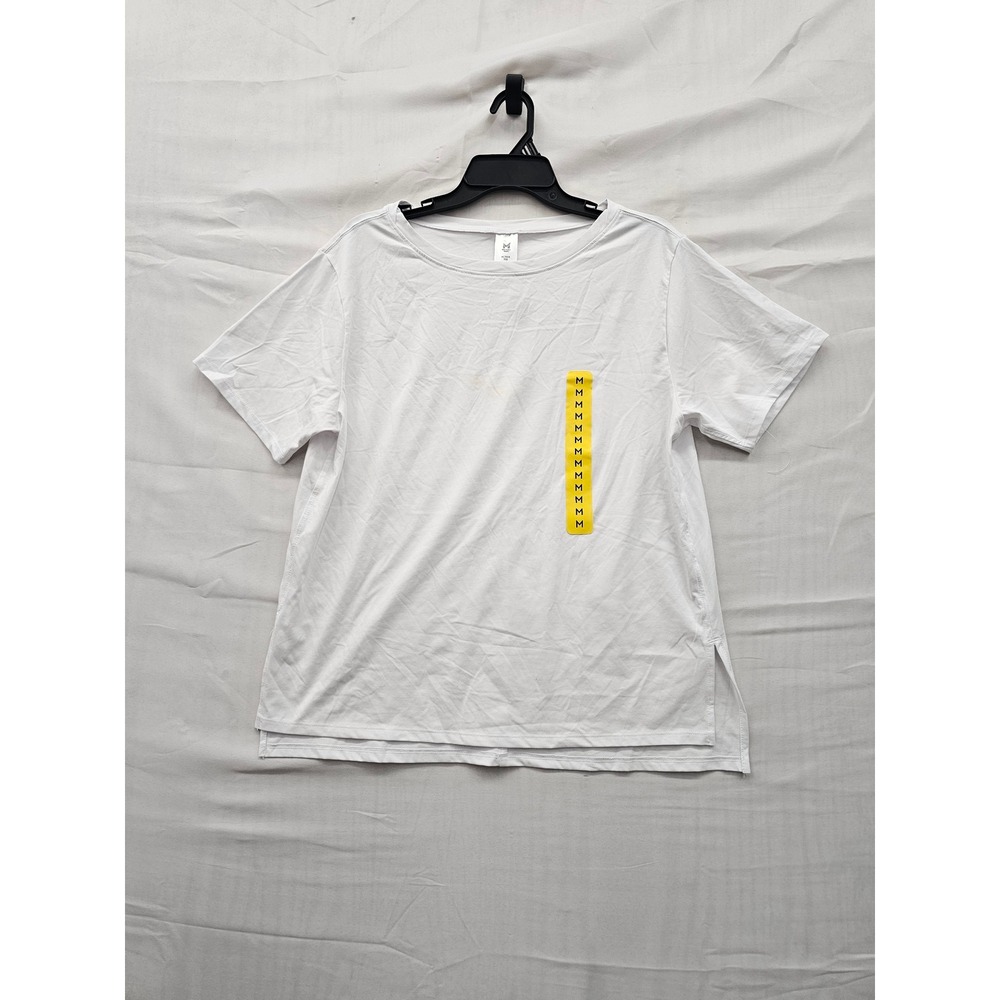 Member's Mark Womens Active Tee White Cotton Blend Athletic Size Medium